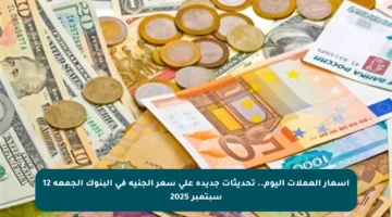 أسعار العملات اليوم.. تحديثات جديدة على سعر الجنيه في البنوك الجمعة 12 سبتمبر 2025